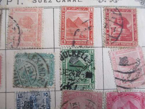 EGYPT LOT OF OLD USED MOUNTED STAMPS