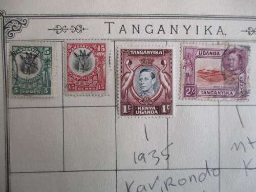 TANGANYIKA/ KENYA 4 STAMPS MOUNTED 2 UNUSED 1920`S