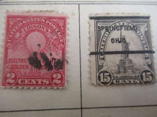 AMERICA LOT OF 3 USED MOUNTED STAMPS