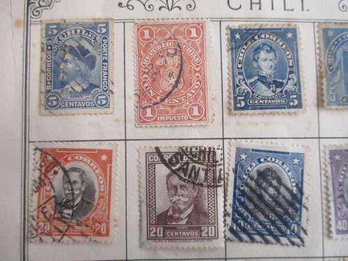CHILE - LOT OF USED MOUNTED STAMPS
