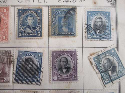 CHILE - LOT OF USED MOUNTED STAMPS