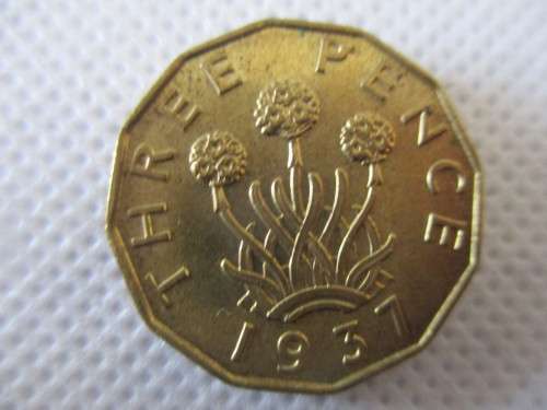 GREAT BRITAIN - THREE PENCE - 1937  GREAT DETAIL