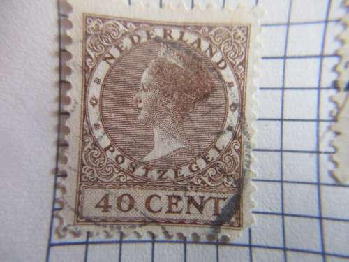 NETHERLANDS PAGE OF USED MOUNTED STAMPS