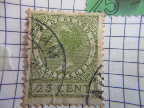 NETHERLANDS PAGE OF USED MOUNTED STAMPS
