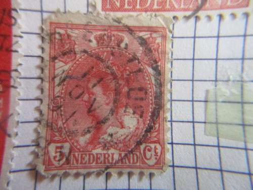 NETHERLANDS PAGE OF USED MOUNTED STAMPS