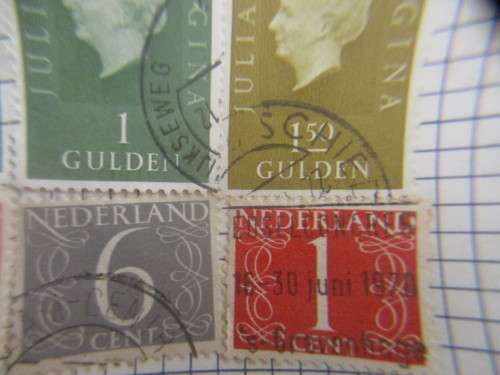 NETHERLANDS PAGE OF USED MOUNTED STAMPS