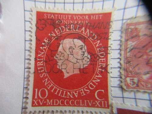 NETHERLANDS PAGE OF USED MOUNTED STAMPS