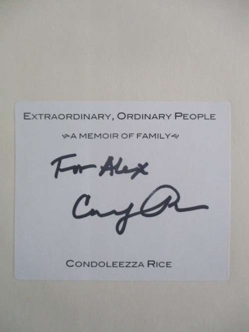 EXTRAORDINARY ORDINARY PEOPLE - SECRETARY OF STATE - CONDOLEEZZA RICE - AUTOGRAPHED /SIGNED BY HER