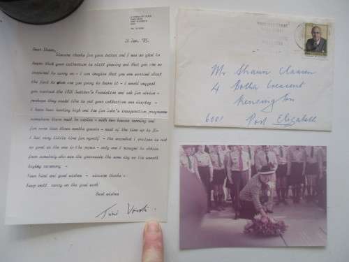 CORRESPONDENCE WITH MRS TINI VORSTER - PRESIDENT VORSTER WIFE