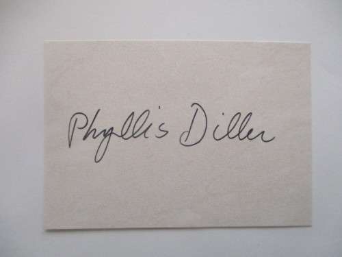 SIGNED - PHYLLIS DILLER SIGNATURE AND ENVELOPE