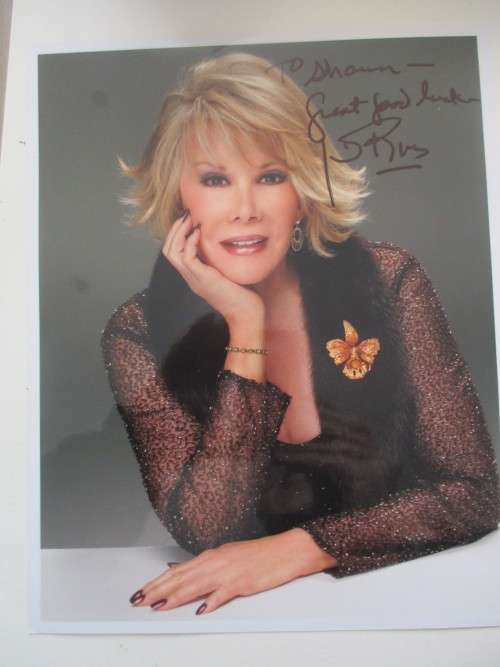 AUTOGRAPHED / SIGNED- JOAN RIVERS  SIGNED PHOTO  AND SHORT LETTER
