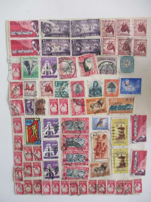 SOUTH AFRICA PAGE OF OLD MOUNTED STAMPS