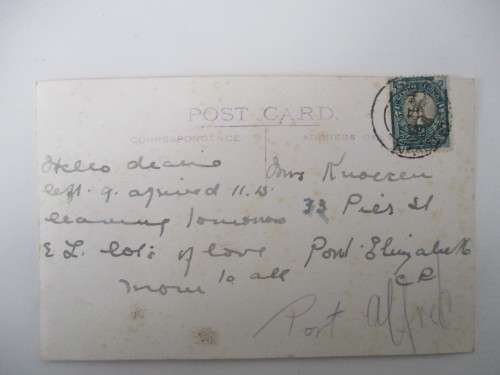 VINTAGE POSTCARD - PORT ALFRED -  WITH OLD STAMP