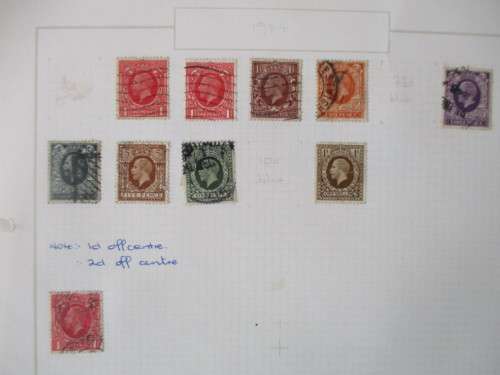 GREAT BRITAIN - 1934 KING GEORGE USED MOUNTED STAMPS