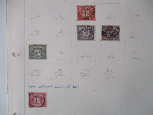 GREAT BRITAIN LOT OF USED MOUNTED POSTAGE REVENUE STAMPS 1914