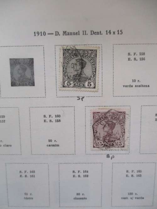 PORTUGAL KING MANUEL II 1910 USED MOUNTED STAMPS
