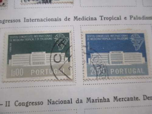 PORTUGAL LOT OF USED MOUNTED STAMPS 1958