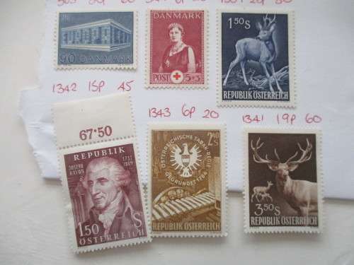 AUSTRIA AND / DENMARK LOT OF UNUSED MOUNTED STAMPS
