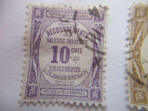 FRANCE - REVENUE AND PRINTED OVER FRENCH USED MOUNTED STAMPS