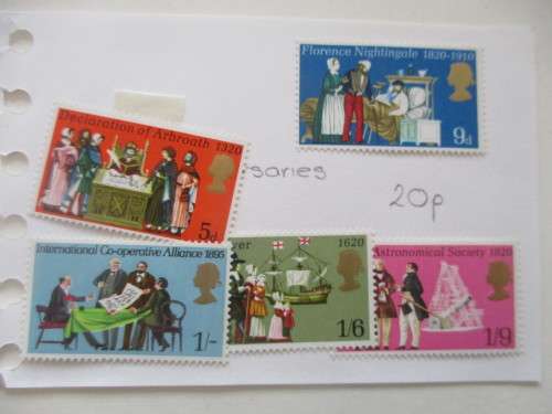 GREAT BRITAIN - 1970 ANNIVERSARY STAMP SET UNUSED MOUNTED