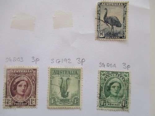 AUSTRALIA - USED MOUNTED STAMPS AND THE LYRE BIRD STAMP 1932