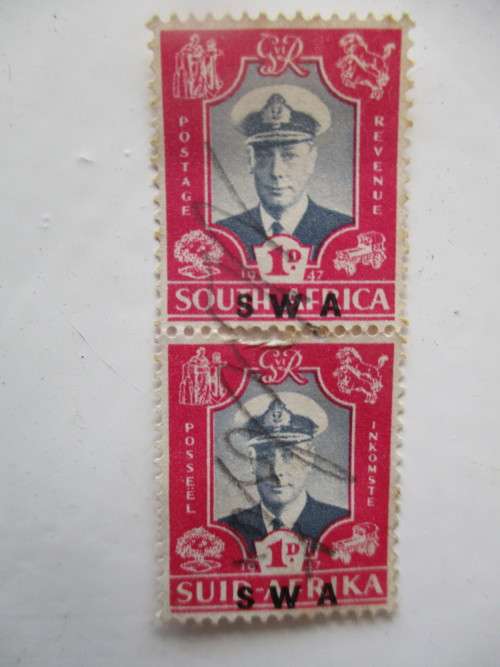 SOUTH AFRICA - UNION OF SA 1947  KING GEORGE VI PRINTED OVER SWA