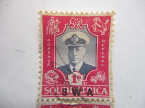 SOUTH AFRICA - UNION OF SA 1947  KING GEORGE VI PRINTED OVER SWA