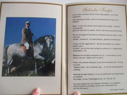 BURIAL PROGRAMME OF FORMER PRESIDENT PW BOTHA  2006