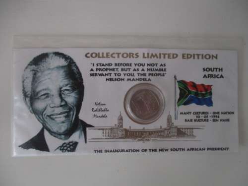 MANDELA LOT COIN WITH  2 FIRST DAY COVERS