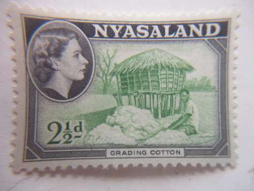 NYASALAND 2 1/2D  UNUSED PREVIOUSLY MOUNTED STAMP