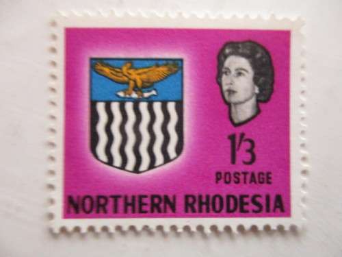NORTHERN RHODESIA - 1963 COAT OF ARMS 1/3 MINT STAMP