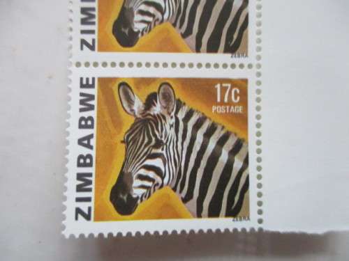 ZIMBABWE - MINT 3 ZEBRA STAMPS BLOCK