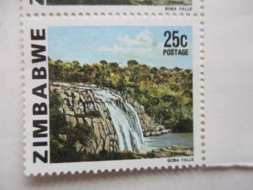ZIMBABWE - MINT 1980 GOBA FALLS 25c STAMPS