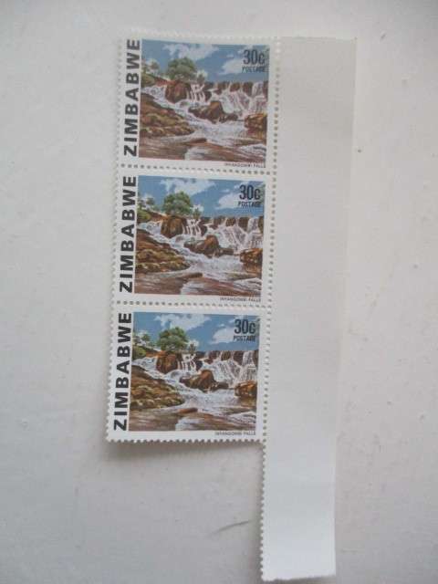 ZIMBABWE - 3 MINT STAMPS - INYANGOMBI FALLS  30c