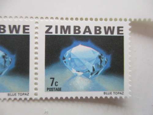 ZIMBABWE - BLUE TOPAZ MINT 7c STAMPS X 3