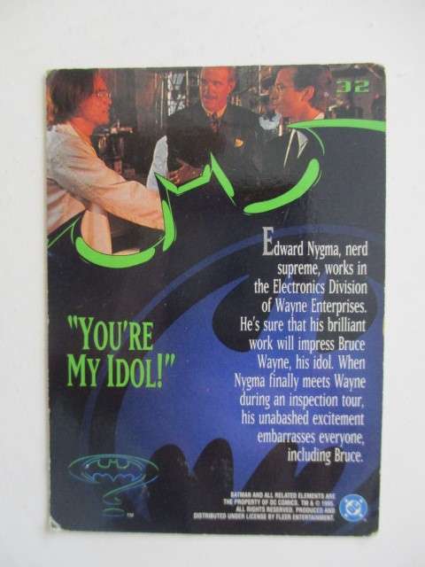 DC / MARVEL - FLEER ULTRA - TRADING CARD - BATMAN / YOUR MY IDOL  95