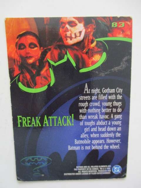 DC / MARVEL - FLEER ULTRA - TRADING CARD - BATMAN /FREAK ATTACK   1995