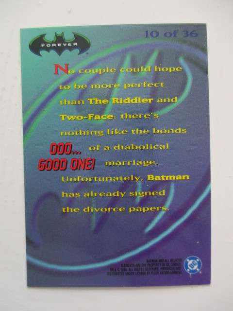 DC  MARVEL TRADING CARDS -BATMAN / FOIL CARD -  GOOD ONE