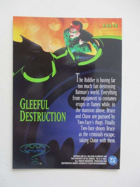 DC / MARVEL - FLEER ULTRA - TRADING CARD - BATMAN / GLEEFUL DESTRUCTION 1995
