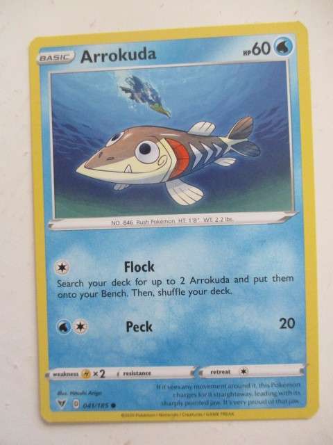POKEMON - ARROKUDA TRADING CARD  HP 60