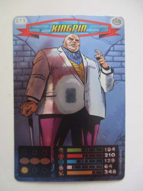 DC  MARVEL TRADING CARDS - SPIDER-MAN / HEROES and VILLIANS  - NO. 73 KINGPIN FOIL CARD