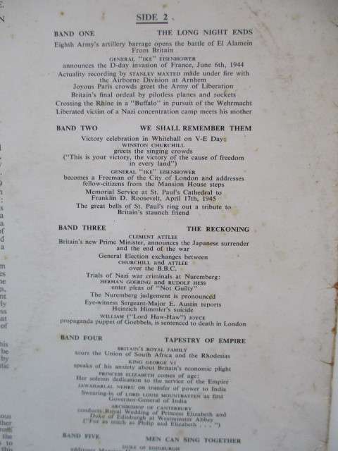 LOVELY LP IN GREAT SHAPE THE SOUNDS OF TIME 1934 - 1949  FAMOUS MEN