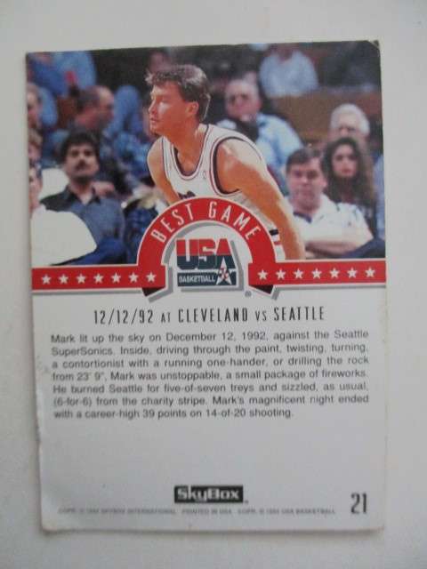 SKYBOX - USA BASKETBALL CARDS MAGIC ON - MARK PRICE