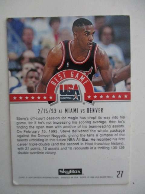 SKYBOX - USA BASKETBALL CARDS MAGIC ON - STEVE SMITH