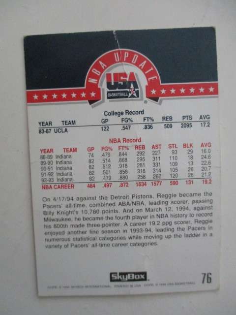 SKYBOX - USA BASKETBALL CARDS MAGIC ON - REGGIE MILLER