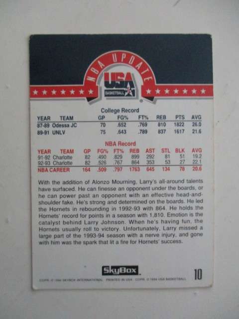 SKYBOX - USA BASKETBALL CARDS MAGIC ON - LARRY JOHNSON