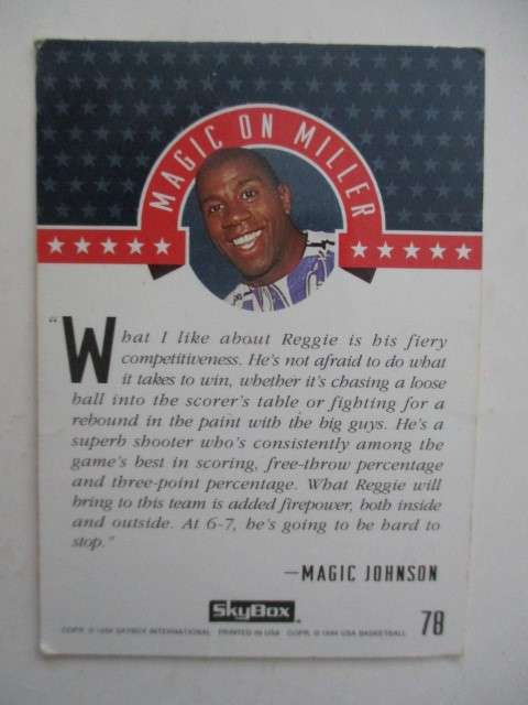 SKYBOX - USA BASKETBALL CARDS MAGIC ON - REGGIE MILLER