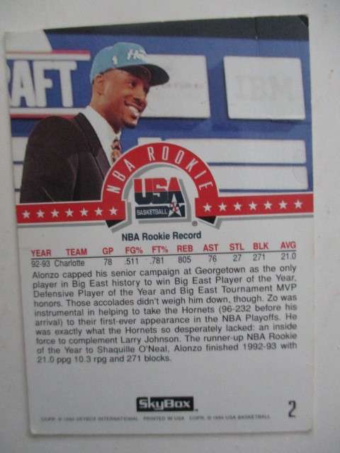 SKYBOX - USA BASKETBALL CARDS MAGIC ON - ALONZO MOURNING