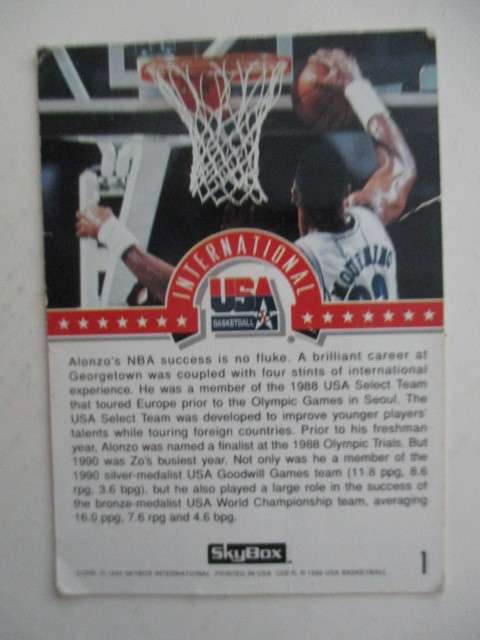 SKYBOX - USA BASKETBALL CARDS MAGIC ON - ALONZO MOURNING
