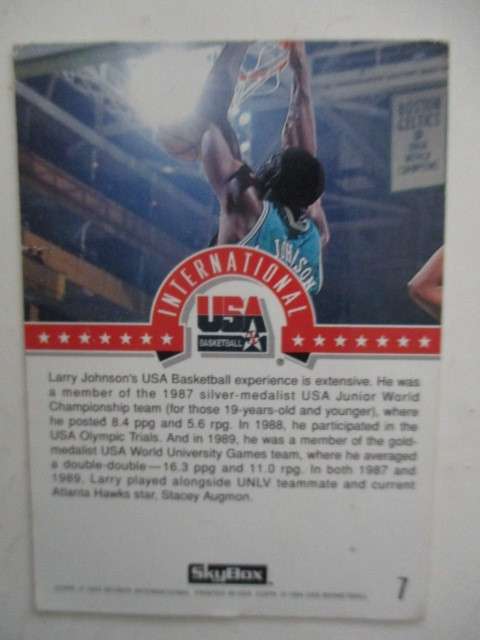 SKYBOX - USA BASKETBALL CARDS MAGIC ON - LARRY JOHNSON